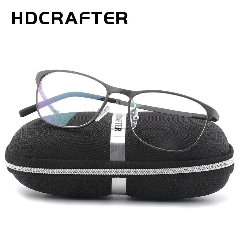 Hdcrafter Unisex Full Rim Square Aluminum Magnesium Frame Eyeglasses Lp6290 Full Rim Hdcrafter Eyeglasses   