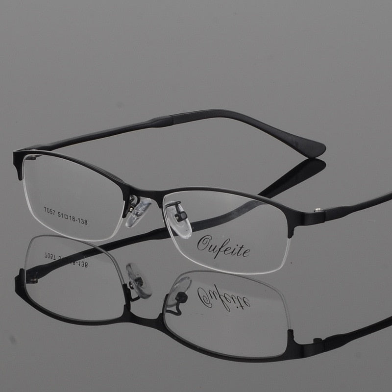 Women's Eyeglasses Alloy Frame Half Rim Tr Legs Mod 7057 Semi Rim Bclear black  