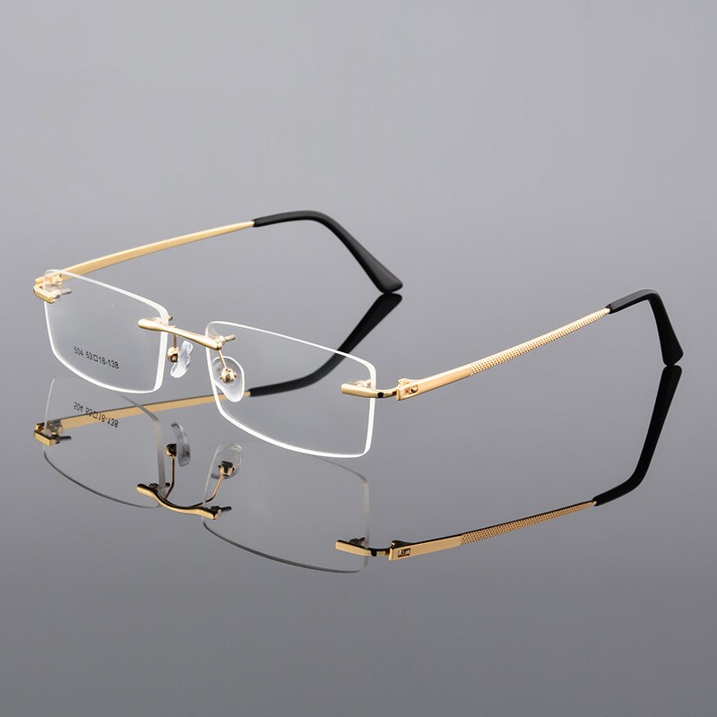Unisex Eyeglasses Ultra-light Rimless Alloy Glasses Frame Rimless SunSliver   