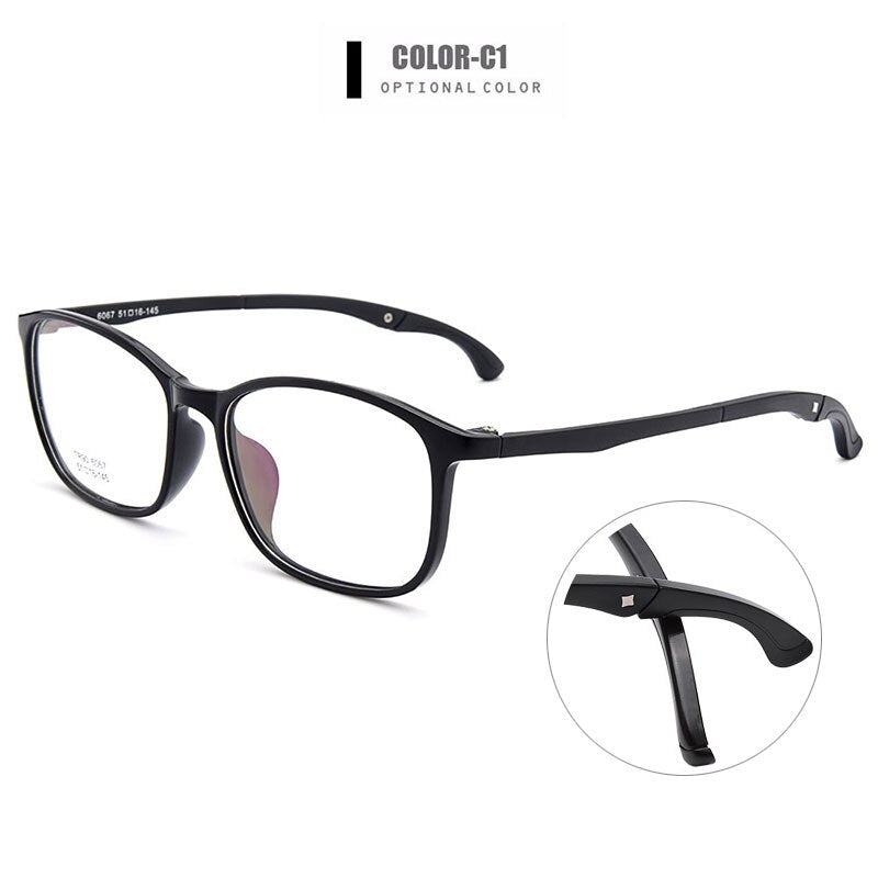 Men's Eyeglasses Ultra-Light Tr90 With Hangers Plastic M6067 Frame Gmei Optical C1  