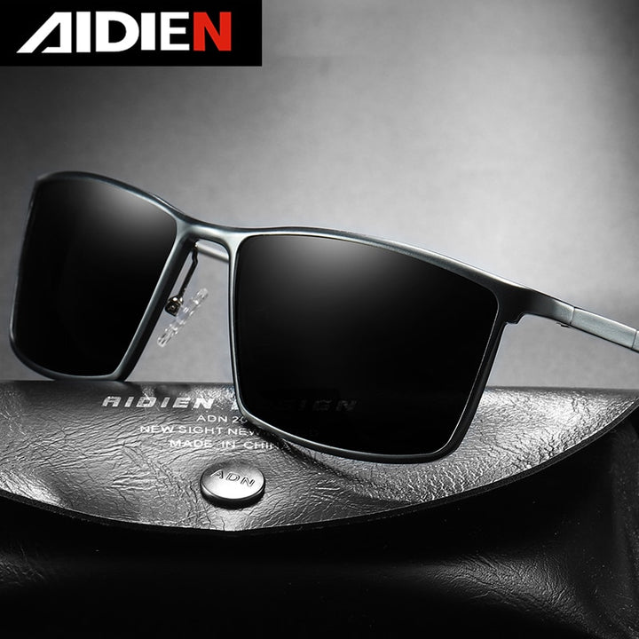 Aidien Unisex Full Rim Aluminum Magnesium Square Frame Myopic Lens Sunglasses B8676 Sunglasses Aidien   