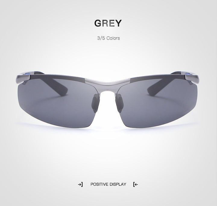 Hdcrafter Men's Rimless Aluminum Magnesium Rectangle Frame Polarized Sunglasses E300 Sunglasses HdCrafter Sunglasses   