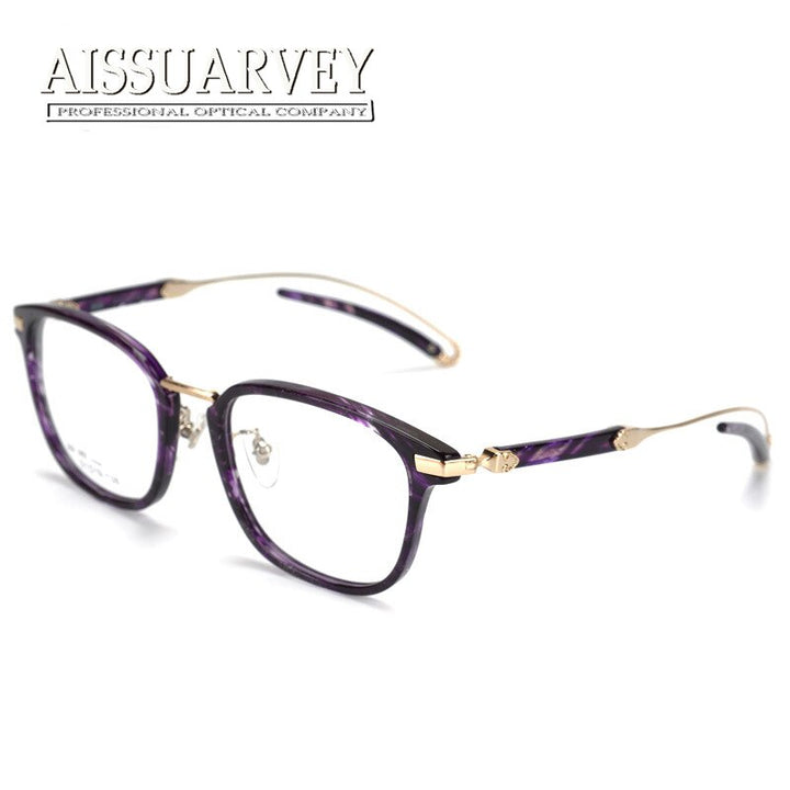 Aissuarvey Unisex Full Rim Acetate Frame Eyeglasses As1092 Full Rim Aissuarvey Eyeglasses Purple  