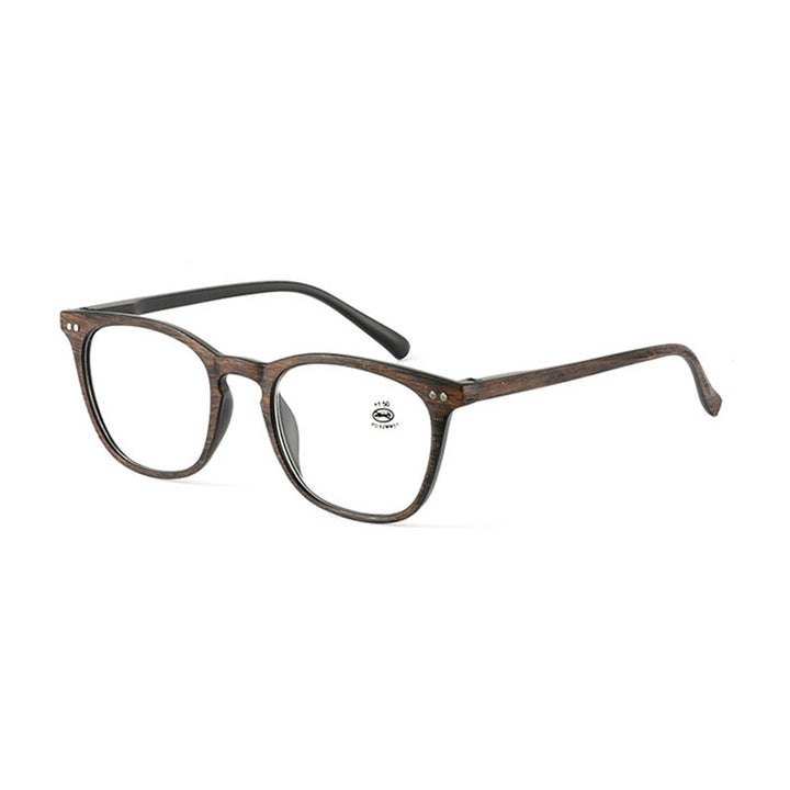 Zilead Imitation Wood Plastic Reading Glasses Women&Men Resin Hd Glasses Unisex Diopter+1.0+1.5+2.0+2.5+3.0+3.5 +4.0 Reading Glasses Zilead +100 brown 