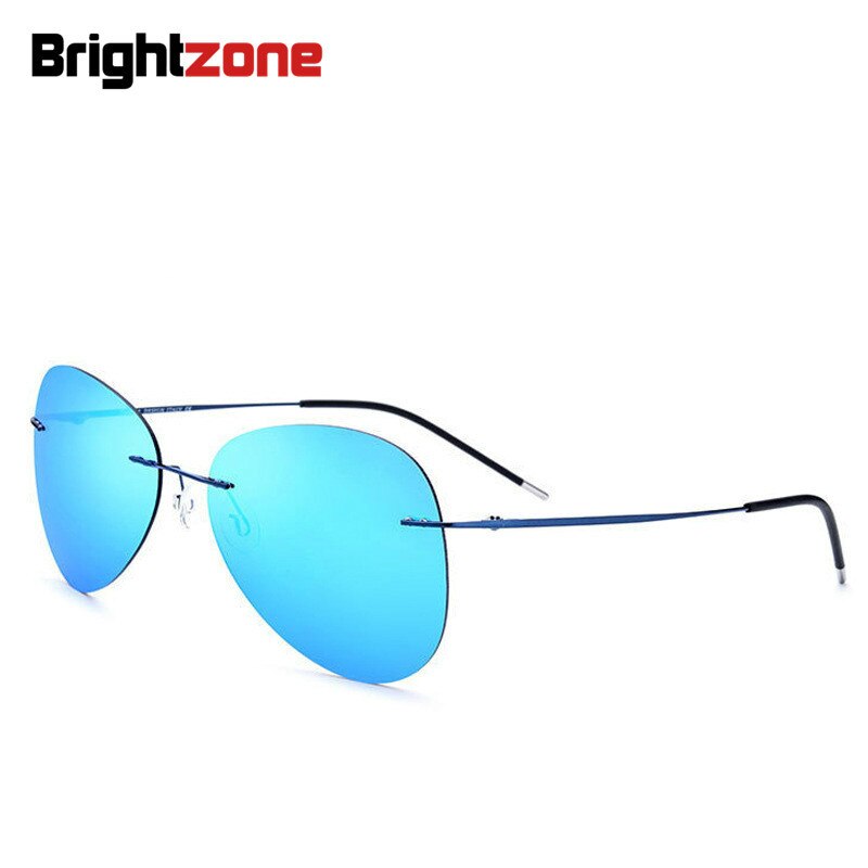 Men's Sunglasses Titanium Rimless Ultra-light Polarized B2018 Sunglasses Brightzone   