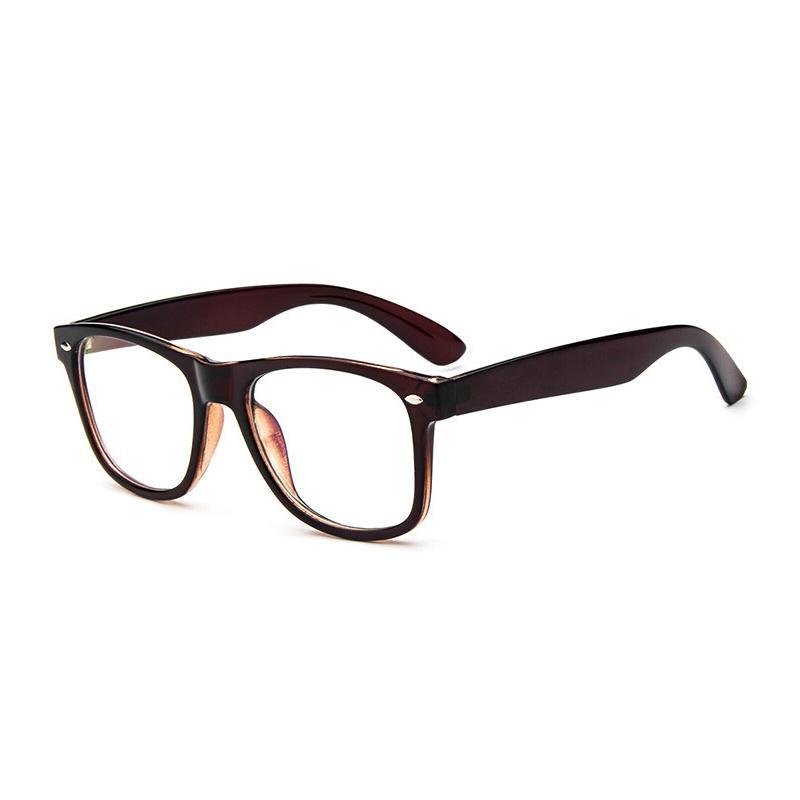 Men's Eyeglasses Big Frame Sivet Pc Acetate Plastic Frame Frame Brightzone brown clear  