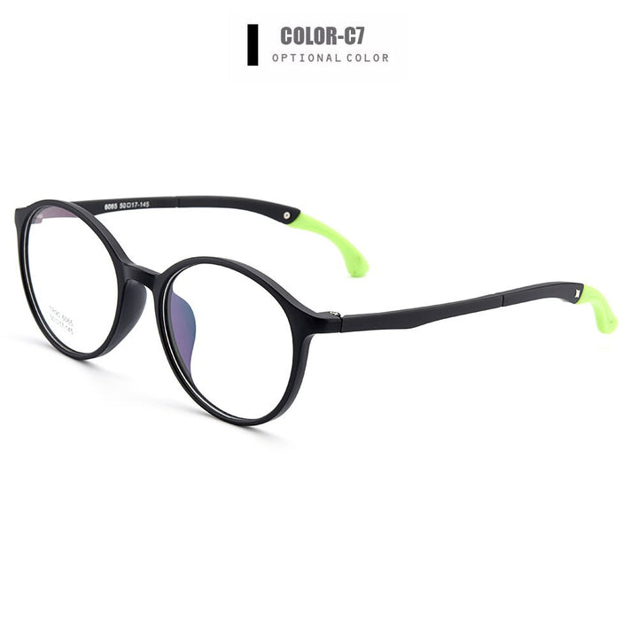 Unisex Eyeglasses Ultra-Light Tr90 Plastic Round M6065 Frame Gmei Optical C7  