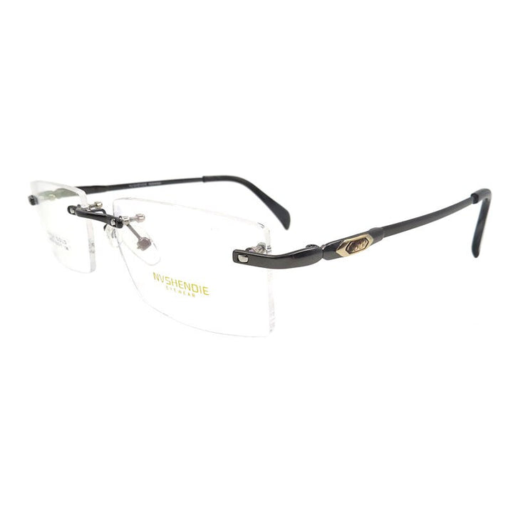 Men's Eyeglasses Titanium Alloy Rimless S8314 Rimless Gmei Optical gray  