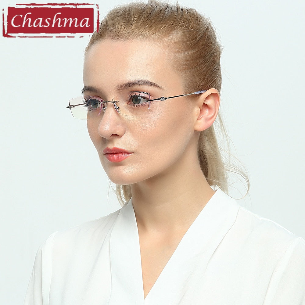 Women's Eyeglasses Diamond Rimless 3085 – FuzWeb