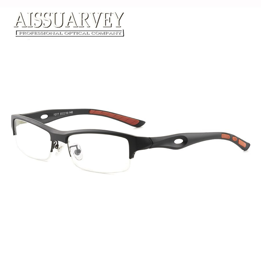 Aissuarvey Men's Semi Rim TR-90 Plastic Titanium Frame Eyeglasses AS2387 Semi Rim Aissuarvey Eyeglasses   