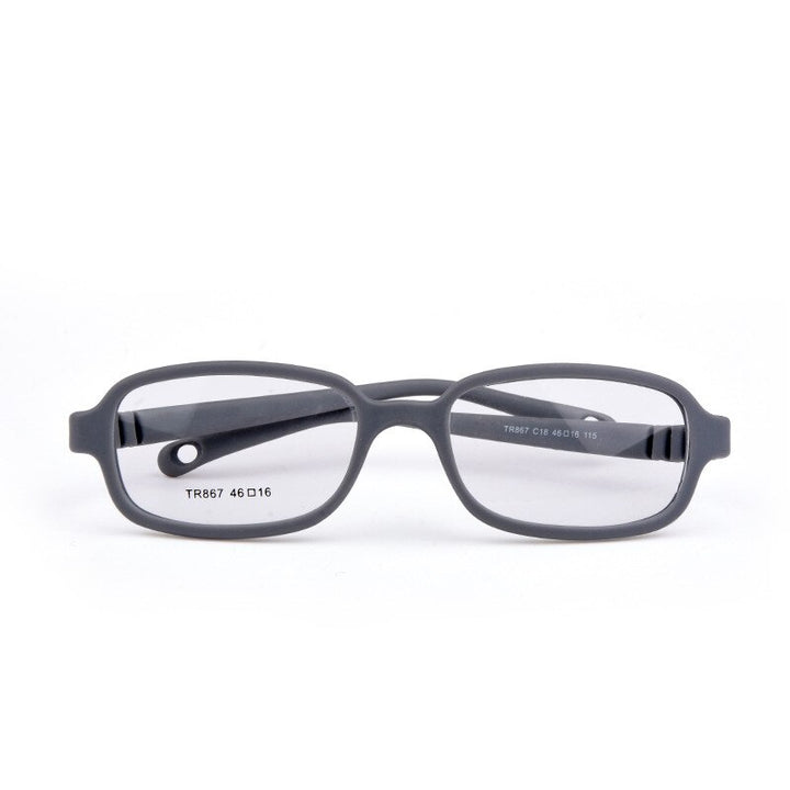 Unisex Children's Square Plastic Titanium Framed Eyeglasses Frame Brightzone C18 grey  