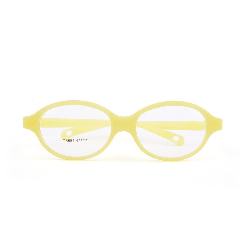 Unisex Round Full Frame Titanium Plastic Eyeglasses Frame Brightzone C11 yellow  