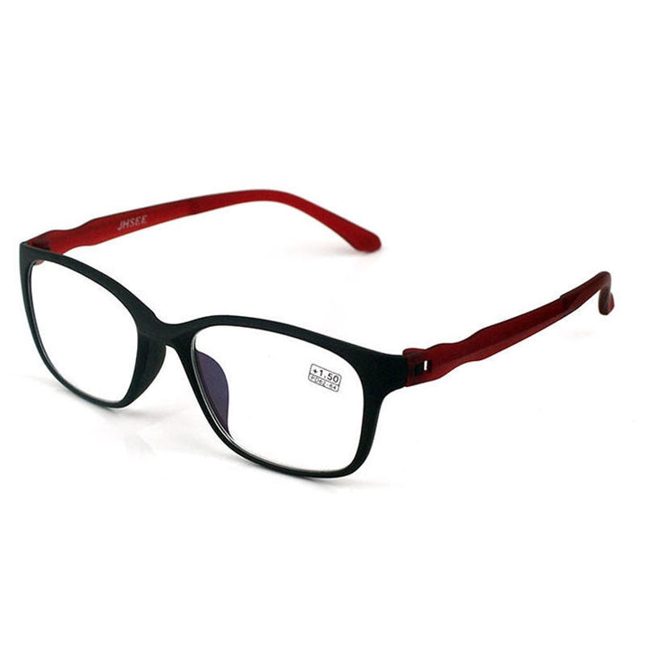 Iboode Reading Glasses Men Anti Blue Rays Eyeglasses Antifatigue +1.5 +2.0 +2.5 +3.0 +3.5 +4.0 Reading Glasses Iboode 0 Matte Black Red 