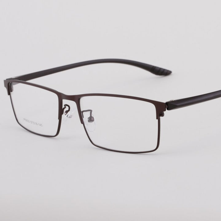 Men's Square Full Rim Alloy Frame Eyeglasses 9033 Full Rim Bclear   