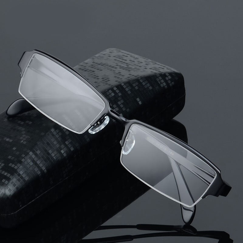 Men's Titanium Rectangle Full Rim Frame Eyeglasses  Mz119 Full Rim Bclear   