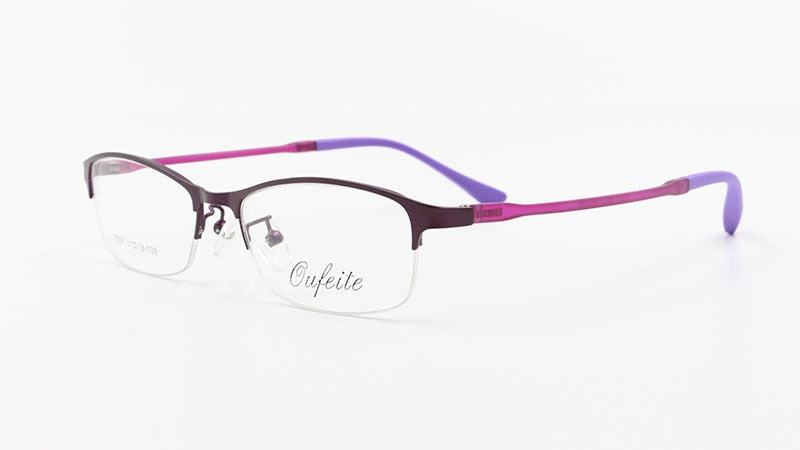 Women's Half Rim Alloy Frame Eyeglasses N7057 Semi Rim Bclear   