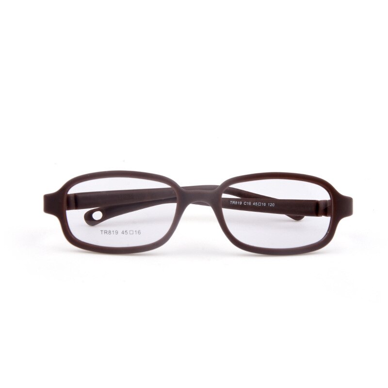 Unisex Children's Rectangular Round Eyeglasses Tr819-4516 Frame Brightzone C16 Brown  