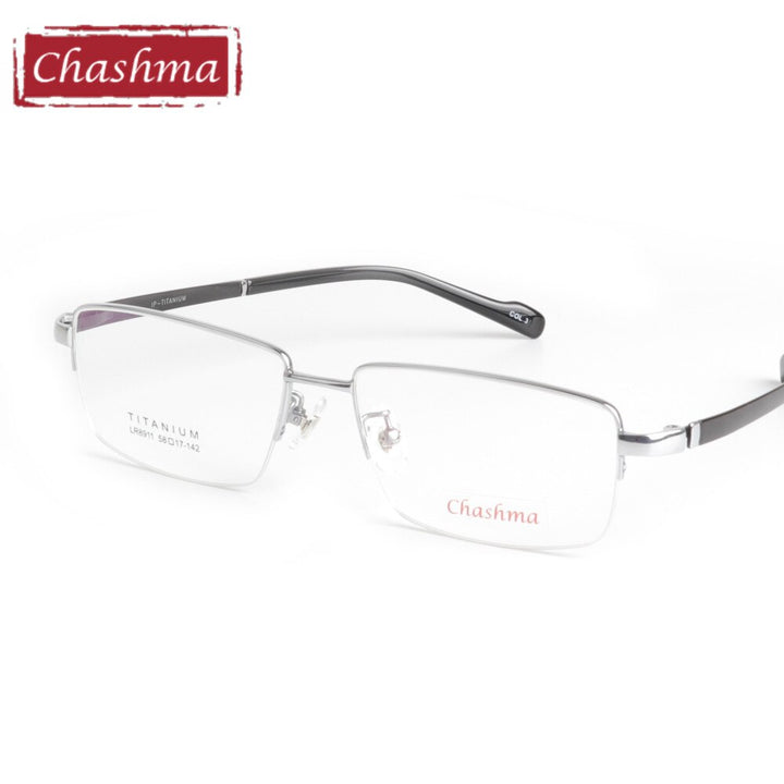 Chashma Ottica Semi Rim Oversized Square Titanium Eyeglasses 8911 Semi Rim Chashma Ottica   