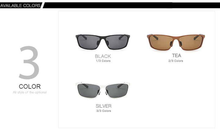 Hdcrafter Men's Full Rim Aluminum Magnesium Rectangle Frame Polarized Sunglasses L2179 Sunglasses HdCrafter Sunglasses   