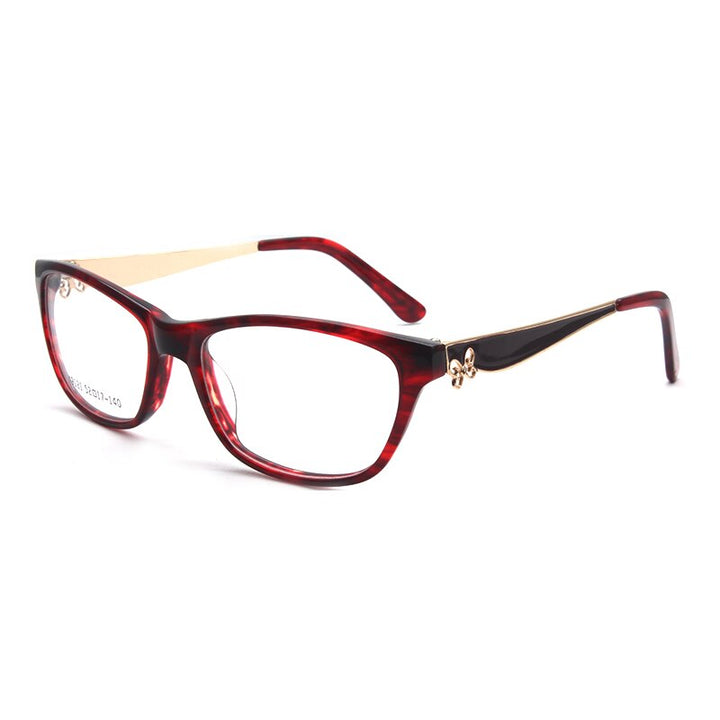 Reven Jate K9121 Acetate Full Rim Flexible Eyeglasses Frame For Men And Women Eyewear Frame Spectacles Full Rim Reven Jate red  