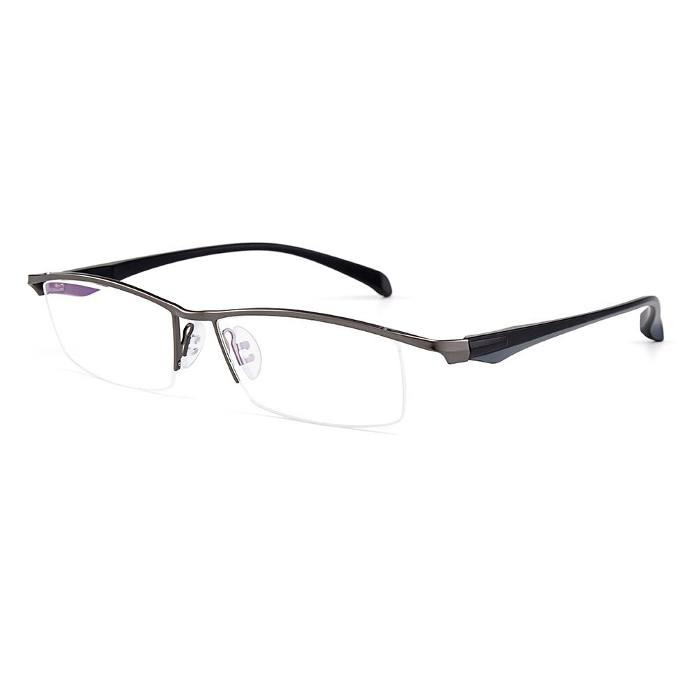 Men's Eyeglasses Semi Rim Titanium Alloy Square Y8011 Frames Gmei Optical   
