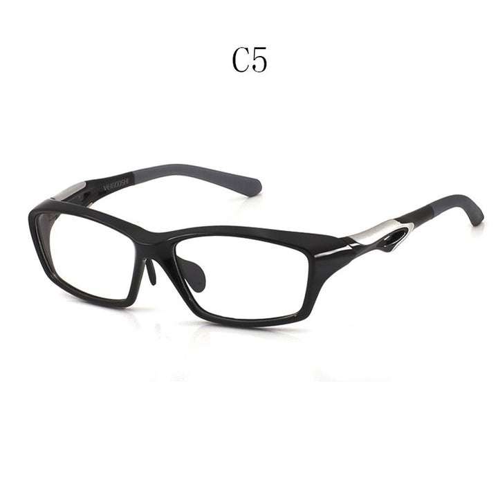 Hdcrafter Men's Full Rim TR 90 Rectangle Square Sports Frame Eyeglasses Tr8021 Sport Eyewear Hdcrafter Eyeglasses C5  