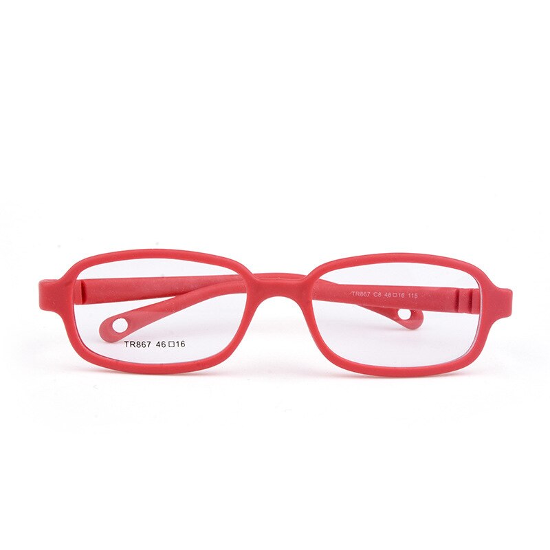 Unisex Children's Square Plastic Titanium Framed Eyeglasses Frame Brightzone C8 red  