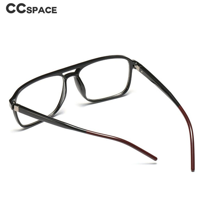 CCSpace Unisex Full Rim Square Double Bridge Tr 90 Titanium Frame Eyeglasses 45844 Full Rim CCspace   