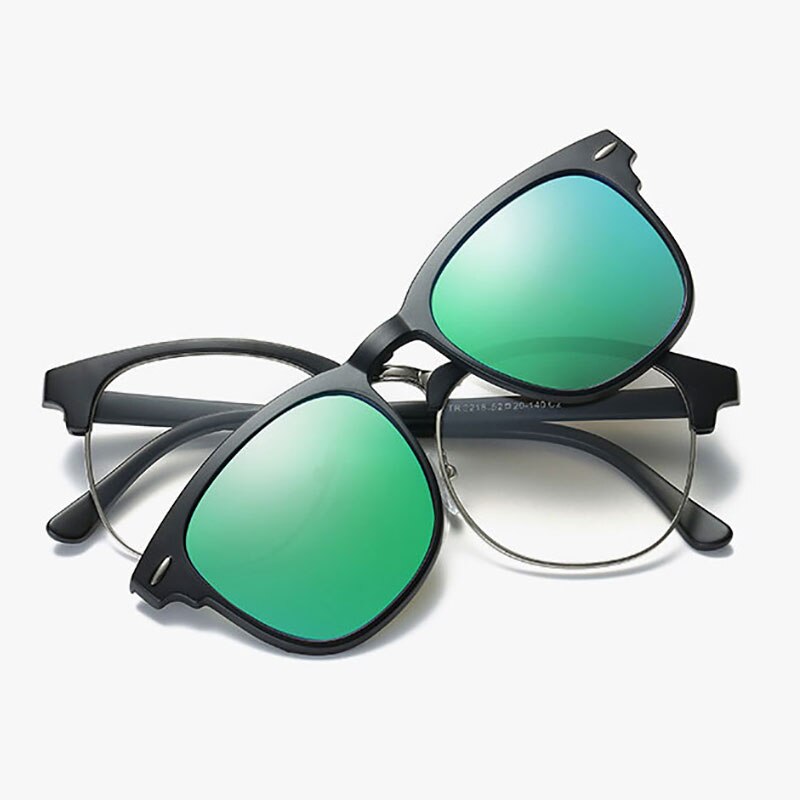 Polarized magnetic clip on sunglasses store plus frame