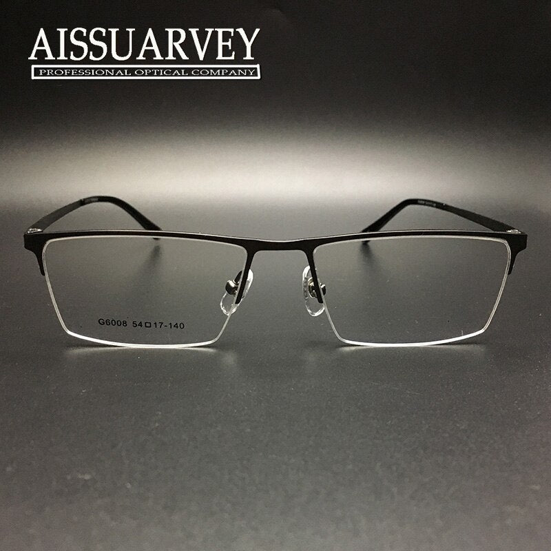 Men's Eyeglasses Alloy Half Rim Metal 6008 Semi Rim Bolluzzy gray  