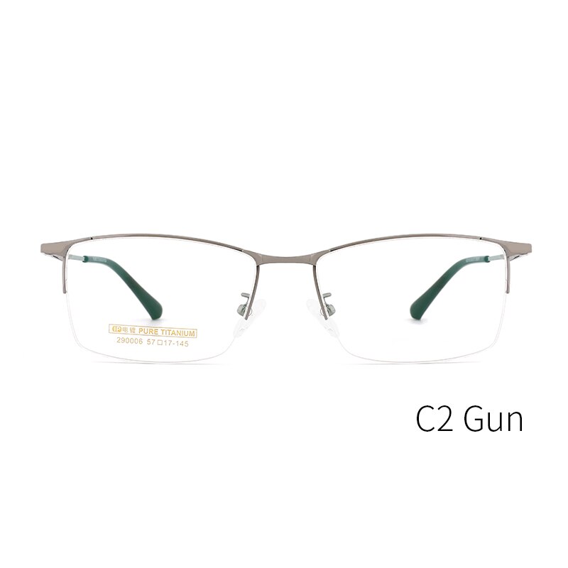 Kansept Men's Semi Rim Square Titanium Alloy Frame Eyeglasses 290006 Semi Rim Kansept 290006C2  