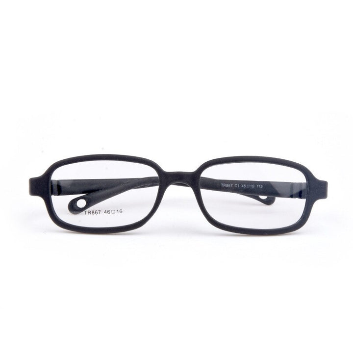 Unisex Children's Square Plastic Titanium Framed Eyeglasses Frame Brightzone C1 black  