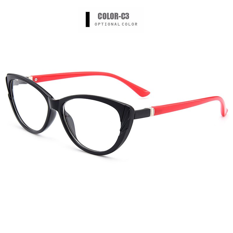 Women's Eyeglasses Cat Eye Ultra-Light Tr90 Plastic M1606 Frame Gmei Optical C3  