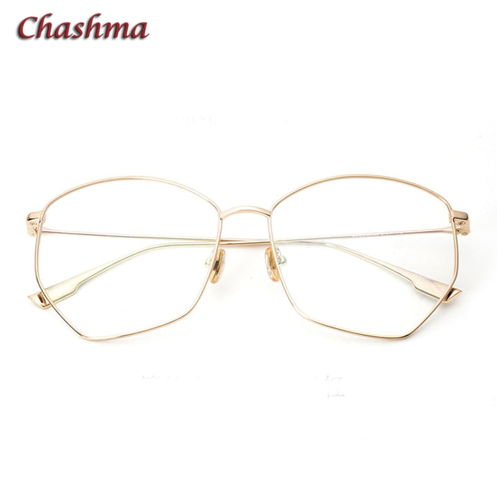 Chashma Ochki Women's Full Rim Irregular Octagon Titanium Eyeglasses 8302 Full Rim Chashma Ochki   