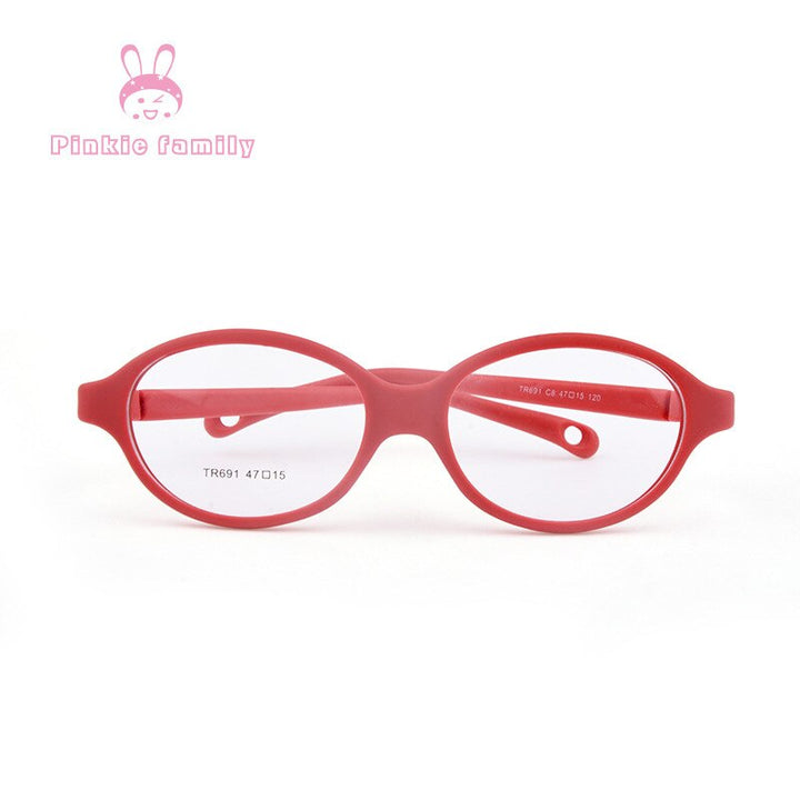 Unisex Round Full Frame Titanium Plastic Eyeglasses Frame Brightzone C8 red  