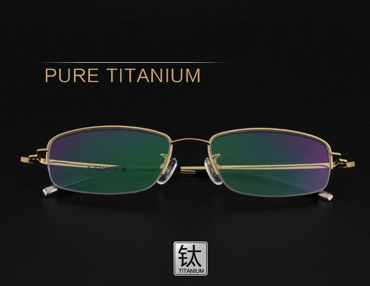 Men's Semi Rim Eyeglasses Titanium Frame Lr6610 Semi Rim Bclear   