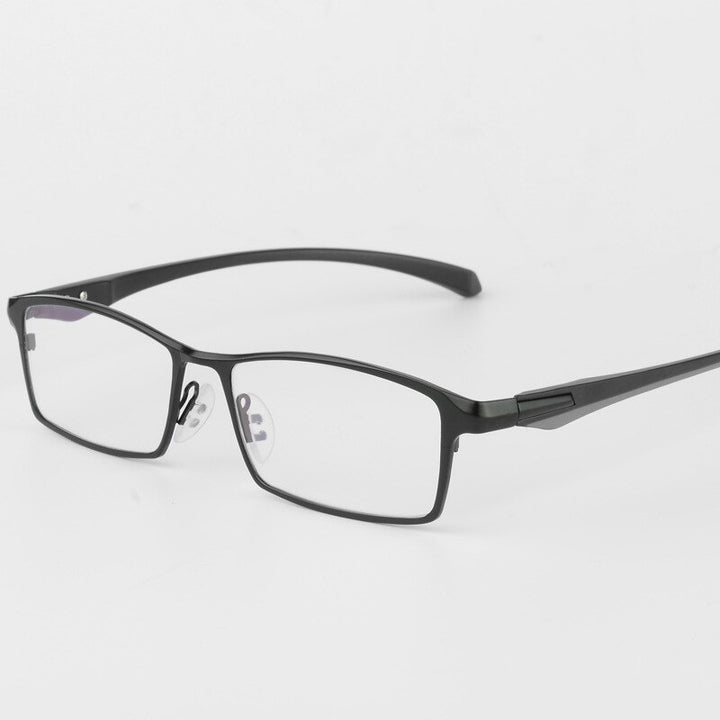 Men's Titanium Alloy Frame Half/Full Rim Eyeglasses 9064 9065 Full Rim Bclear Full frame Black  