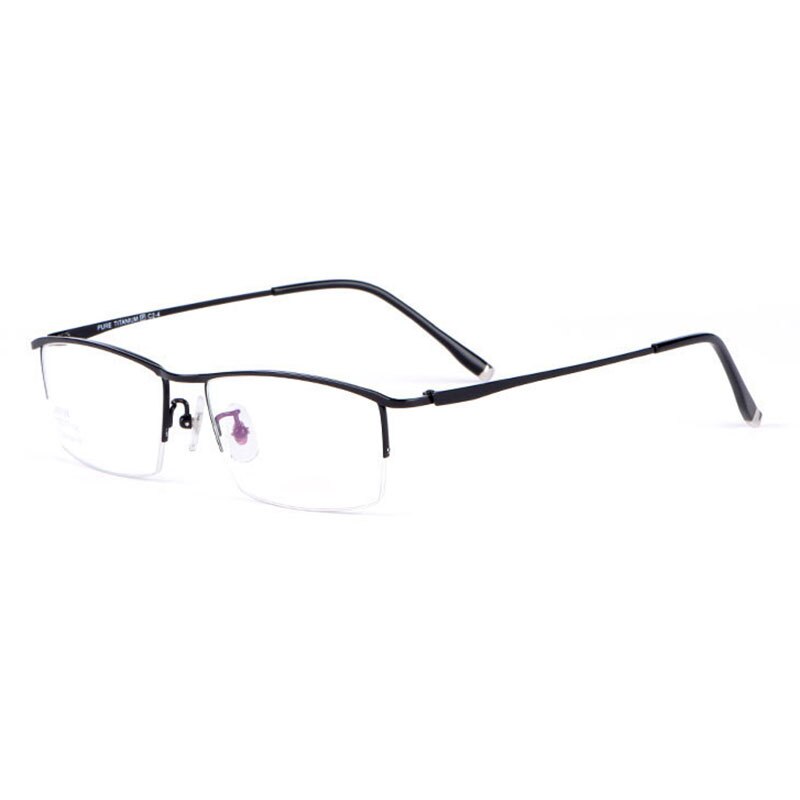Reven Jate Glasses Half Rim Eyeglasses Titanium Frame Lens Eye Glasses Frame Eyewear Semi Rim Reven Jate Black  
