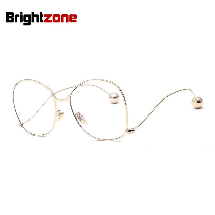 Women's Eyeglasses Round Metal Frame Alloy 1069 Frame Brightzone Golden  