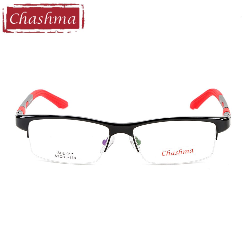 Chashma Ottica Men's Semi Rim Rectangle Tr 90 Aluminum Magnesium Sport Eyeglasses 017 Sport Eyewear Chashma Ottica   