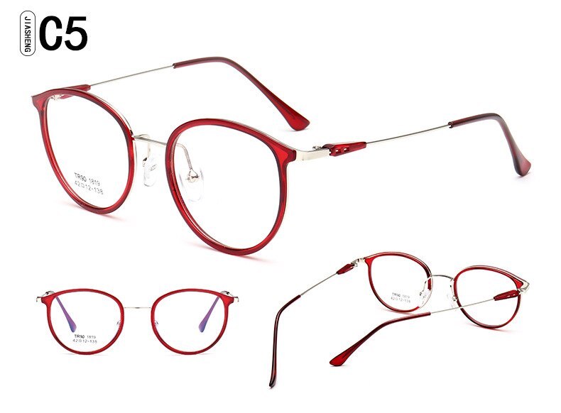 Women's Eyeglasses Frame Plastic Tr90 1819 Frame Brightzone C5  