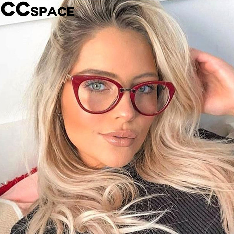 CCSpace Women's Full Rim Cat Eye Acetate Frame Eyeglasses 45045 Full Rim CCspace   