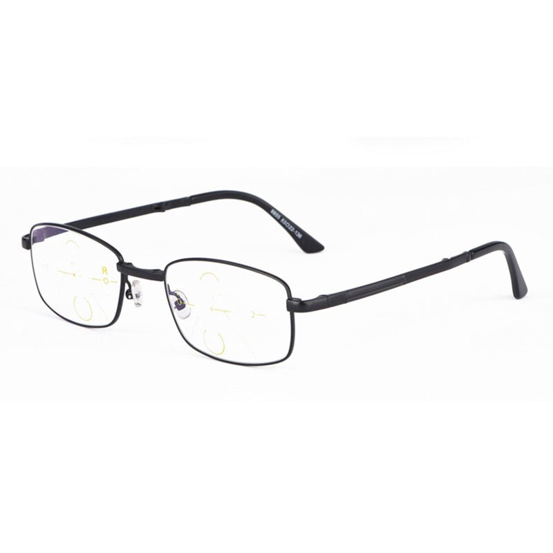 Hotochki Unisex Foldable Full Rim Alloy Frame Progressive Anti Blue Light Reading Glasses B855 Reading Glasses Hotochki +100 black 