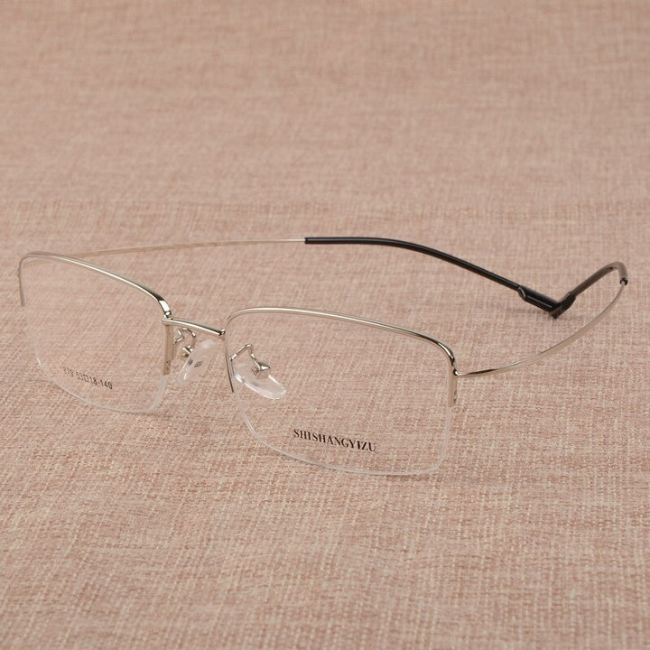 Men's Eyeglasses Large Face Ultra-Light Memory Titanium Alloy S879 Frame Bclear   