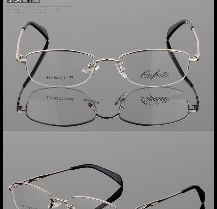 Women's Alloy Semi Rim Frame Oval Eyeglasses 601 Semi Rim Bclear   