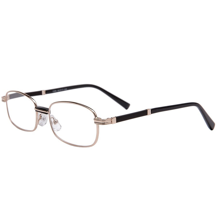 Men's Full Rim Square Alloy Acetate Hyperopic Reading Glasses Reading Glasses Brightzone +100 Black 