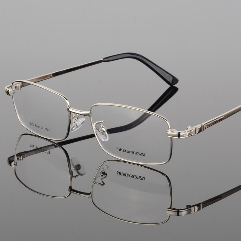 Men's Full Rim Eyeglasses Gold Plated Frame S902 Full Rim Bclear Silver  