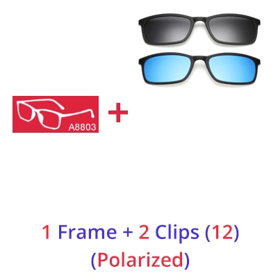 Ralferty Polarized Sunglasses Men Women 5 In 1 Magnetic Clip On Glasses Tr90 Eyewear Frames Eyeglass 8803 Clip On Sunglasses Ralferty 1 Frame 2 Clips 12 Matt Black Frame 