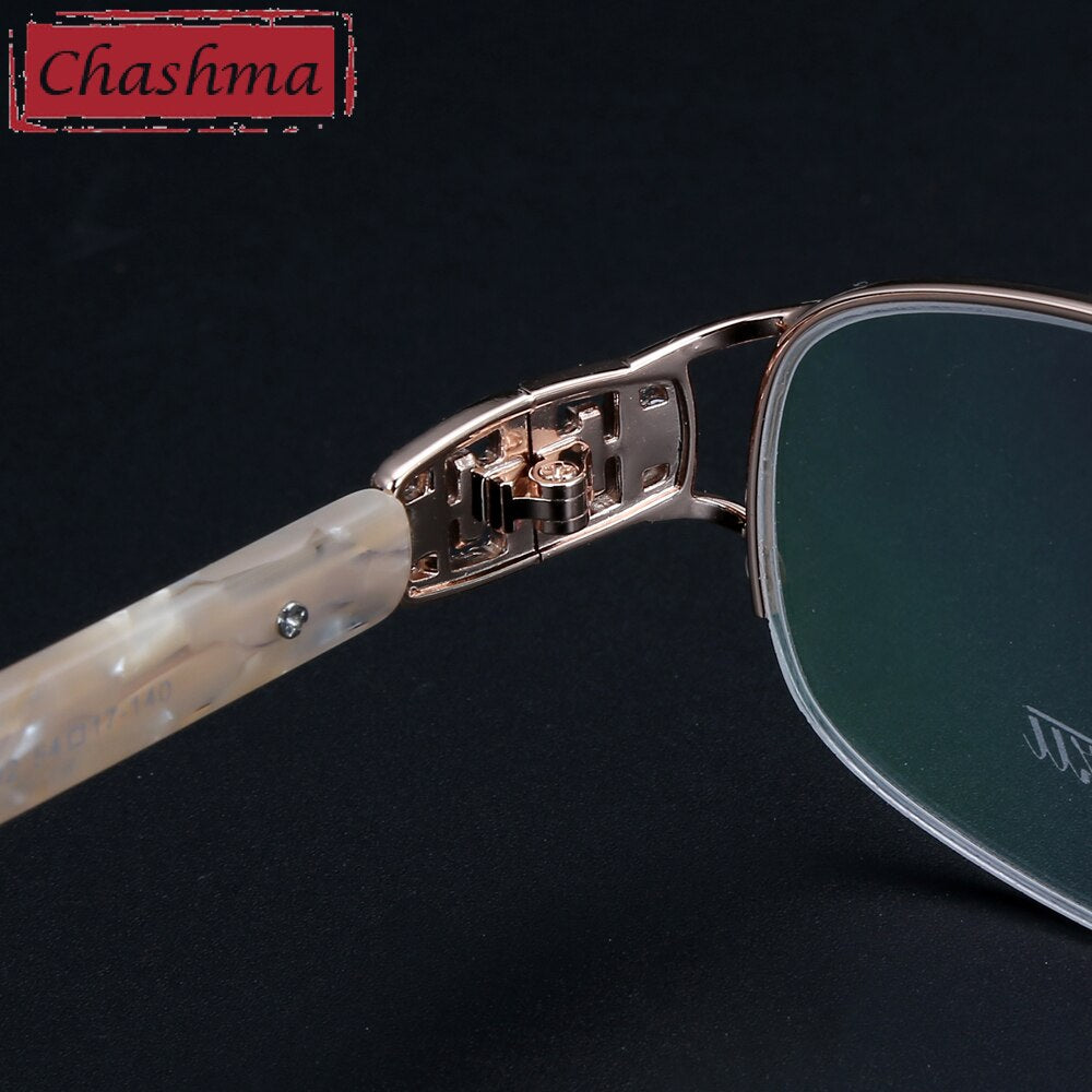 Chashma Ottica Women's Semi Rim Oval Titanium Eyeglasses 2392 Semi Rim Chashma Ottica   