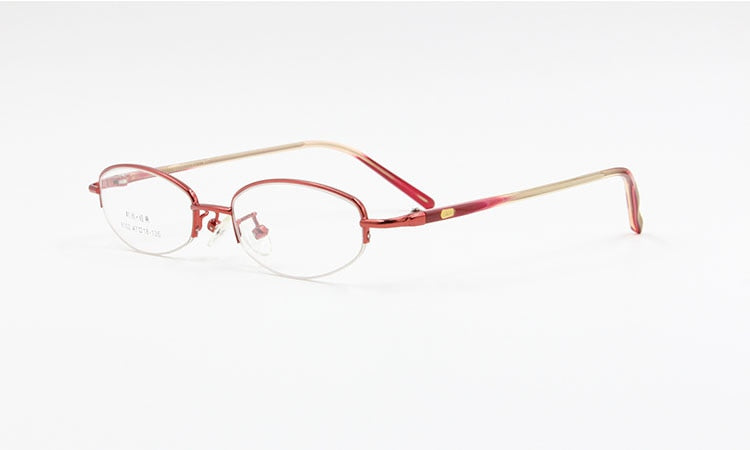 Women's Alloy Frame Semi Rim Eyeglasses 8102 Semi Rim Bclear   